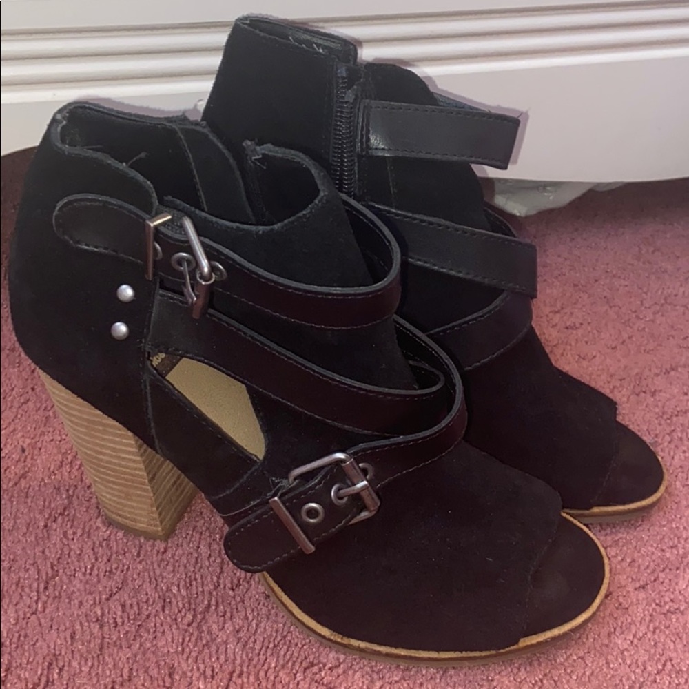 Black suede booties